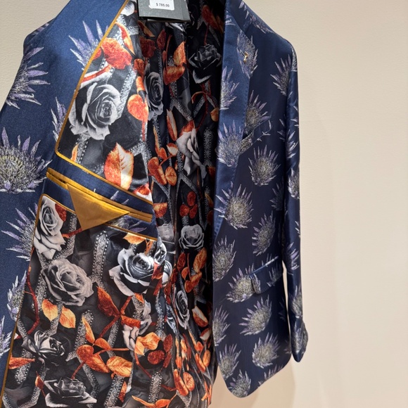 Ted Baker London Jacquard Floral Blazer Navy — Size 40R — NWT $785 - Picture 4 of 5